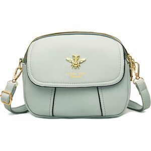 Women Light Green Imported Faux Leather Stylish Small Crossbody Wallet Bags